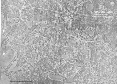 Work on paper (Sub-Item) - Aerial Photograph, Diamond Creek from Yarra River to Wattletree Road, Eltham