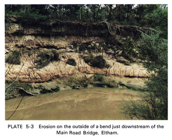 Work on paper (Sub-Item) - Photograph, Erosion on the outside of a bend just downstream of the Main Road Bridge, Eltham