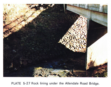 Work on paper (Sub-Item) - Photograph, Rock lining under the Allendale Road Bridge, 1976