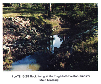 Work on paper (Sub-Item) - Photograph, Rock lining at the Sugarloaf-Preston transfer main crossing, 1976