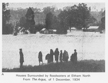 Work on paper (Sub-Item) - Photograph, Houses surrounded by floodwaters at Eltham North