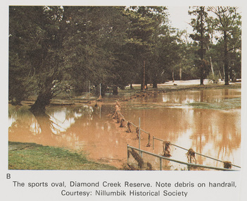 Work on paper (Sub-Item) - Photograph, The Sports Oval, Diamond Creek Reserve, Diamond Creek Township, 8 April 1977