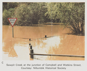 Work on paper (Sub-Item) - Photograph, Sawpit Creek at the junction of Campbell and Watkins Street, Diamond Creek Township, 8 April 1977