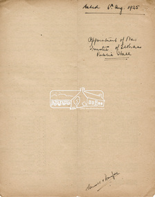 Document, Appointment of new Trustee for Eltham Public Hall, Lot 20 Henry Street, Eltham, 6 Aug 1925
