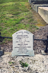 Negative - Photograph, Harry Gilham, Grave of Annie Lyon (1918) and Helen Bird nee Lyon (1897-1993), Eltham Cemetery, Victoria, Sep 2009