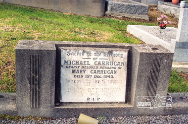 Negative - Photograph, Harry Gilham, Grave of Michael and Mary Carrucan, Eltham Cemetery, Victoria, Sep 2009