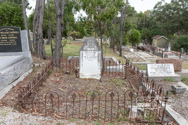 Photograph, Peter Pidgeon, Grave of Ellen (nee Clarke) and William Bravery Andrew, Eltham Cemetery, Victoria, 5 April 2021