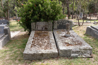 Photograph, Peter Pidgeon, Graves of Mary Josephine Swallow, John Swallow (unmarked) and Patricia Catherine Hill, Eltham Cemetery, Victoria, 5 April 2021