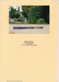 Document - Folder, Eltham Cemetery, Mt Pleasant Road, Eltham, Vic, 2009-2010