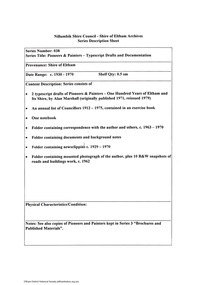Document - Series Listing, Fraser Faithfull et al, Series 38: Pioneers & Painters - Typescript Drafts and Documentation, 2000