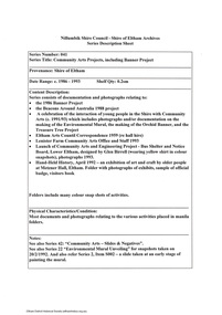 Document - Series Listing, Fraser Faithfull et al, Series 41: Community Arts Projects, including Banner Project, 2000
