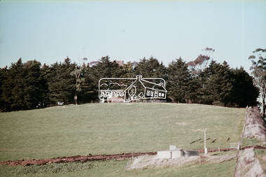 Slide, Shire of Eltham War Memorial Tower, Eltham-Yarra Glen Road, Kangaroo Ground, 24 Jul 1973