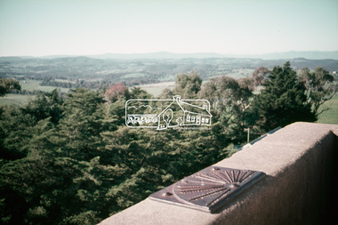 Slide, Shire of Eltham War Memorial Tower, Eltham-Yarra Glen Road, Kangaroo Ground, 24 Jul 1973