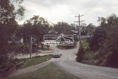 Slide, Quinn Estate from Sackville Street looking west to 'T-bowl' near Main Road, Montmorency, c.Oct. 1980