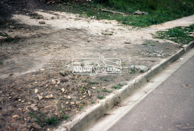 Photograph, Foothpath and kerb damage, Bainbridge Drive, Eltham, 3 Sep 1981