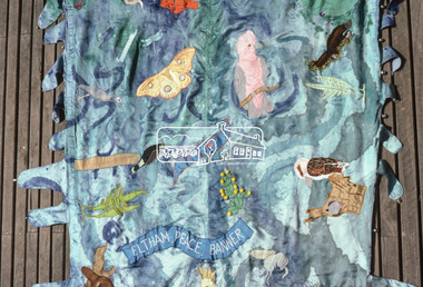 Photograph, "As we are" Community Banner Project, c.Oct. 1986