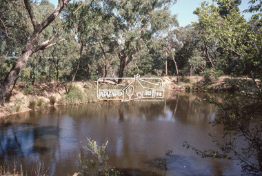 Slide - Photograph, Peck's Dam, Pedersen Way Reserve, Montmorency, c.Mar. 1989