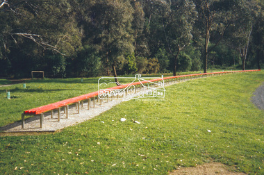 Slide - Photograph, Benchmark, Susie Kumar & Naomi Kumar (1997), Conventry Oval, Elizabeth Street, Diamond Creek, c.Nov. 2001