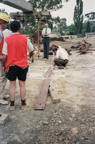 Negative - Photograph, Construction work, Main Street Bridge, Greensborough, c.Dec. 1983