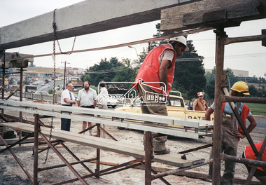 Negative - Photograph, Construction work, Main Street Bridge, Greensborough, c.Aug. 1978