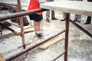 Negative - Photograph, Construction work, Main Street Bridge, Greensborough, c.Dec. 1983