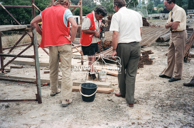Negative - Photograph, Construction work, Main Street Bridge, Greensborough, c.Dec. 1983