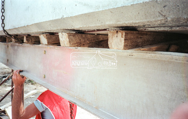 Negative - Photograph, Construction work, Main Street Bridge, Greensborough, c.Dec. 1983