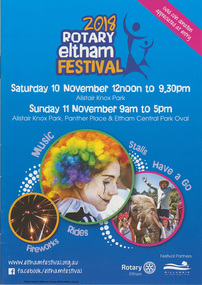 Program, 2018 Rotary Eltham Town Festival, 2018