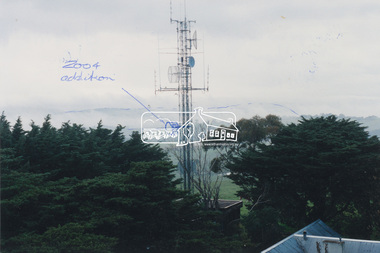 Photograph, View of communications tower from War Memorial tower, Kangaroo Ground, July 1998