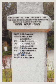 Photograph, Eltham Obelisk, Garden of Remembrance, Eltham RSL Sub Branch, Main Road, Eltham, 2008