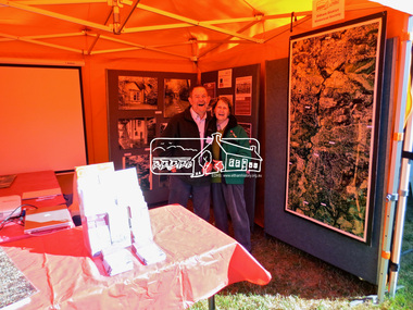 Photograph, Jim Connor, Eltham District Historical Society display, Eltham Festival, Alistair Knox Park, 10 Nov 2013