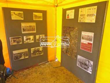 Photograph, Jim Connor, Eltham District Historical Society display, Eltham Festival, Alistair Knox Park, 9 Nov 2014