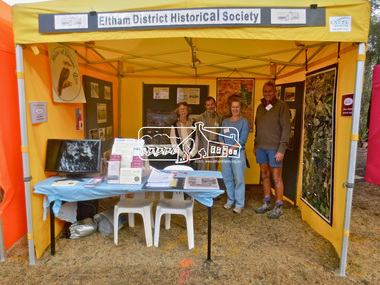 Photograph, Jim Connor, Eltham District Historical Society display, Eltham Festival, Alistair Knox Park, 9 Nov 2014