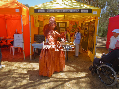 Photograph, Jim Connor, Eltham District Historical Society display, Eltham Festival, Alistair Knox Park, 9 Nov 2014