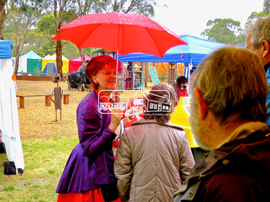 Photograph, Jim Connor, Eltham District Historical Society display, Eltham Festival, Alistair Knox Park, 13 Nov 2016
