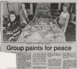 Document - Newspaper article, Diamond Valley News, Group paints for peace, 30 Sep 1986