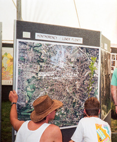 Negative - Photograph, Eltham Shire Council display, 1987 Eltham Community Festival, Alistair Knox Park, 7 Nov. 1987