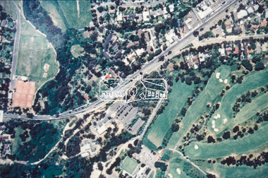 Slide - Photograph, Aerial Photo (c.1987): Main Road, Lower Plenty from Heidelberg Golf Course to Plenty River, c.Aug. 1990