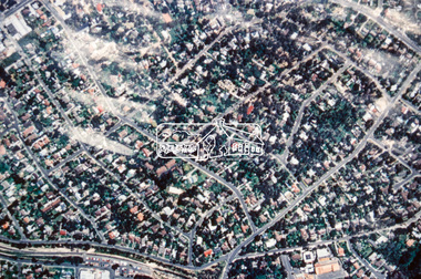 Slide - Photograph, Aerial Photo (c.1987): Montmorency, north of railway, c.Aug. 1990