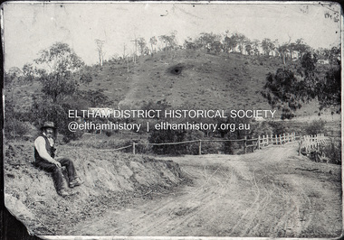 Negative - Photograph, Mr Belot smokes his pipe whilst resting at Cottle's Bridge, c.1990 (c.1890)