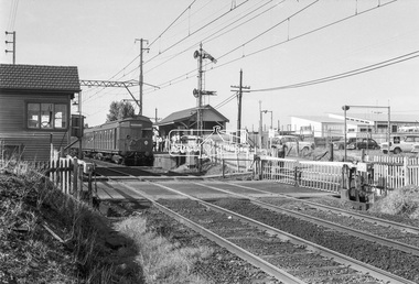 Photograph, George Coop, Tait (Red Rattler) train bound for Mordialloc at McKinnon Railway Station, c.Feb. 1964