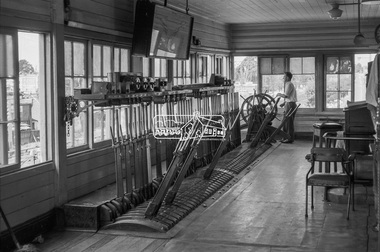 Photograph, George Coop, Box Hill Signal Box, c.Feb. 1964