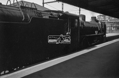 Photograph, George Coop, An A2 class steam locomotive at Spencer Street Station, c.1951