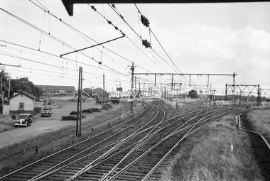 Photograph, George Coop, View looking south from the Newport Signal Box, Newport Railway Station, c.1951