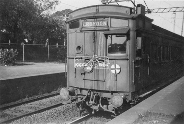 Photograph, George Coop, Croydon ('Down line') train at Mont Albert Railway Station, c.1956