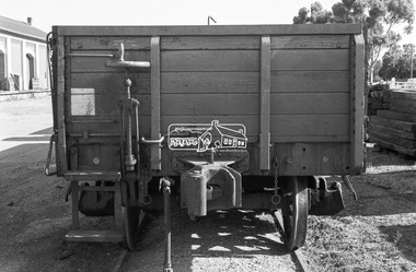 Photograph, George Coop, A Victorian Railways QR dropside open wagon at Echuca Railway Station, c.1962