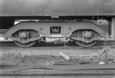 Photograph, George Coop, Brill Bogie on a railcar, Echuca Railway Station, c.1962