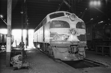 Photograph, George Coop, B Class Diesel-Electric Locomotive No. B64, Ararat Locomotive Shed, c.1971