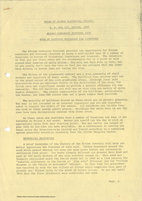 Document, Russell Yeoman, Tour of Historic Buildings and Locations, 1978