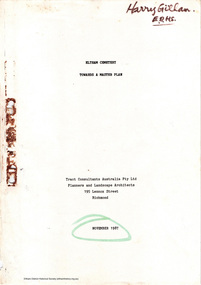 Document - Report, Tract Consultants Australia Pty Ltd, Eltham Cemetery: Towards a Master Plan, Nov 1987